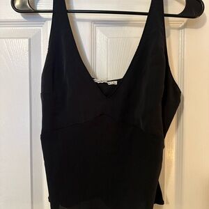 Abercrombie & Fitch Black Viscose V-Neck Top
